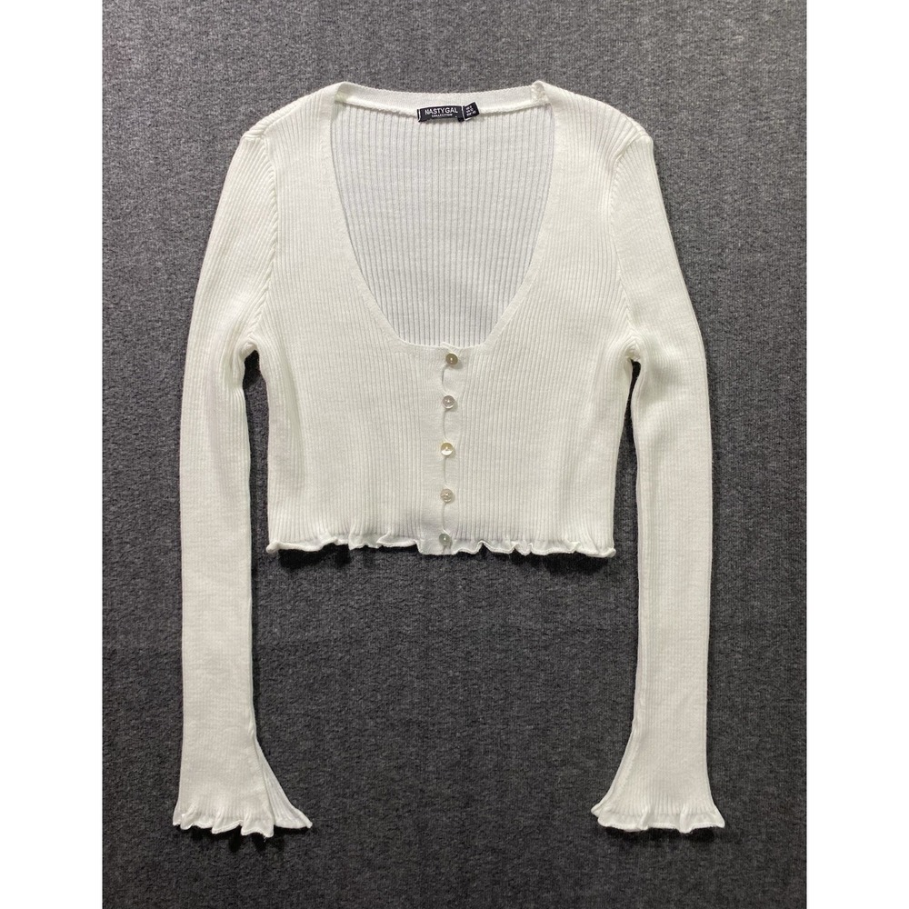 Nastygal Women's Crop-top Beige Long Sleeve Size 8